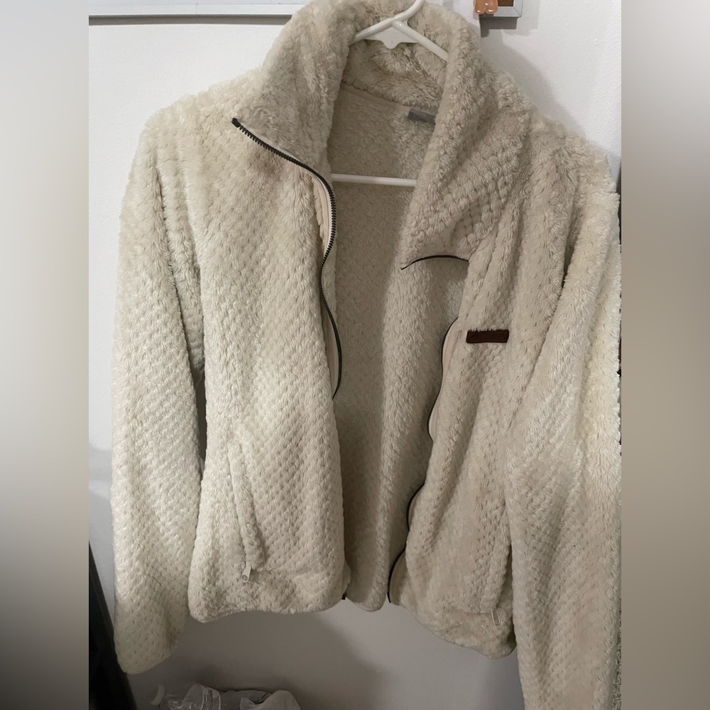White Columbia pile fleece jacket size M